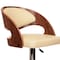 Armen Living Malibu Swivel Barstool In Cream PU/ Walnut Veneer and Chrome Base LCMASWBACRWA - alternate 2